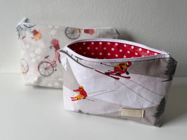 Waschbare Kosmetiktasche aus farbigem Stoff – Beispiel 9