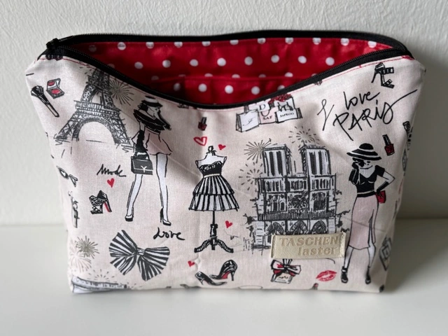 Waschbare Kosmetiktasche aus farbigem Stoff – Beispiel 13