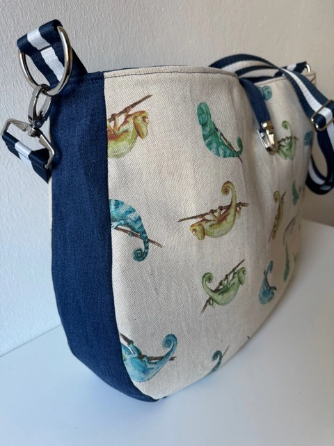 Handgemachte Summerfeeling-Tasche mit Motivstoff – Foto 4
